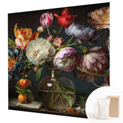 Premium photo wallpaper with a flower bouquet design