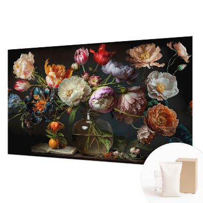 Premium photo wallpaper with a flower bouquet design