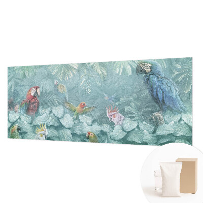 Decorative wall mural for living room featuring exotic birds