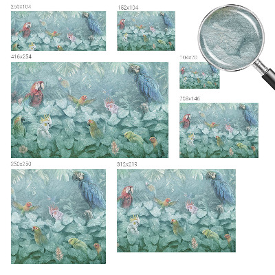 Decorative wall mural for living room Exotic birds