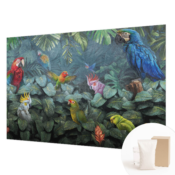 Non-woven wall mural with an exotic jungle design