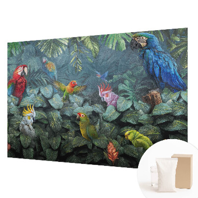 Non-woven wall mural with an exotic jungle design