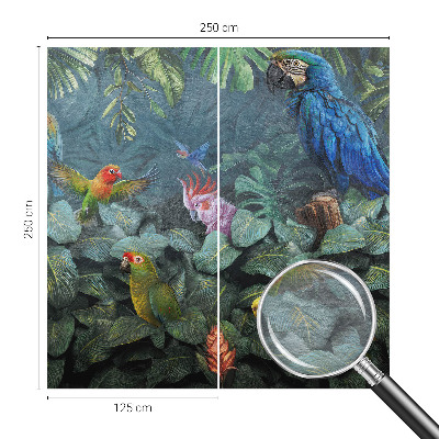 Non-woven wall mural with an exotic jungle design