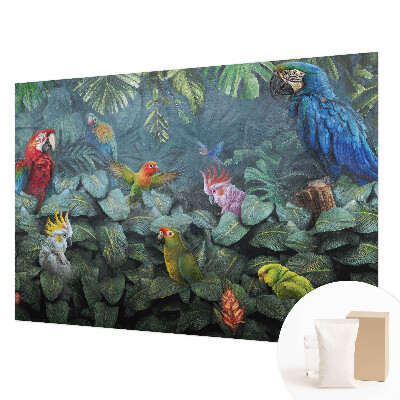 Non-woven wall mural with an exotic jungle design