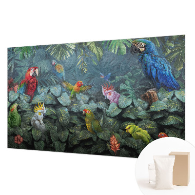 Non-woven wall mural with an exotic jungle design