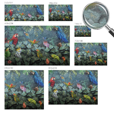 Non-woven wall mural with an exotic jungle design