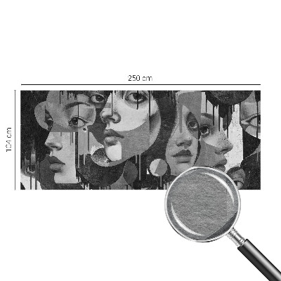 Non-woven photo wallpaper with a design featuring women's faces