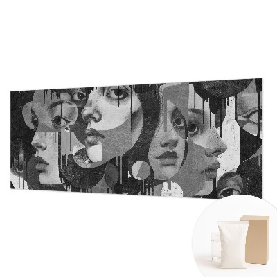 Non-woven photo wallpaper with a design featuring women's faces