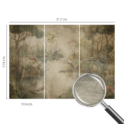 Photo wall mural depicting a forest scene