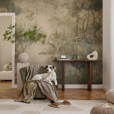 Photo wall mural depicting a forest scene