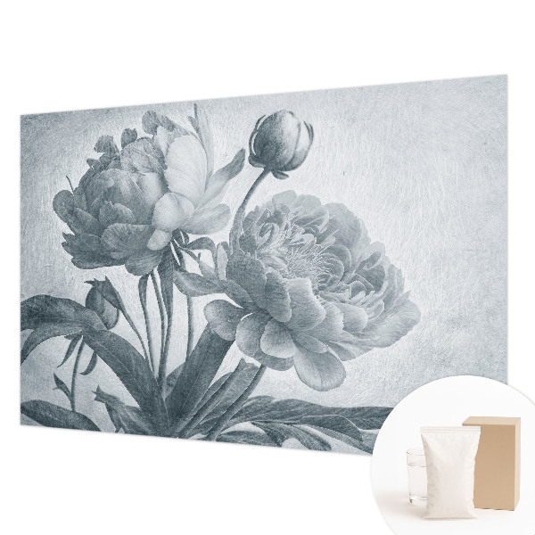 Wall mural for living room with a floral chic design