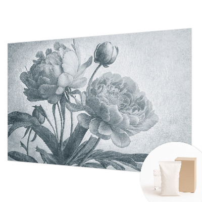 Wall mural for living room with a floral chic design