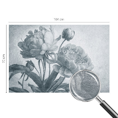 Wall mural for living room with a floral chic design