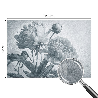 Wall mural for living room with a floral chic design