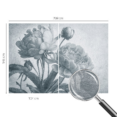 Wall mural for living room with a floral chic design