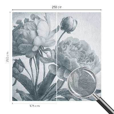 Wall mural for living room with a floral chic design