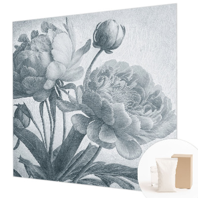 Wall mural for living room with a floral chic design