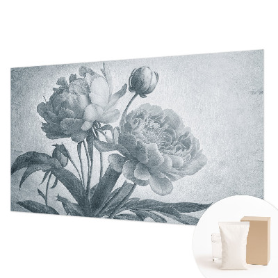 Wall mural for living room with a floral chic design