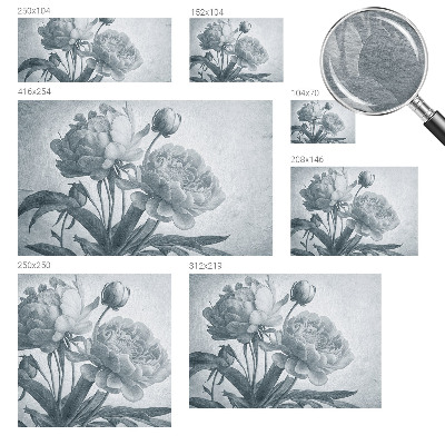 Wall mural for living room with a floral chic design