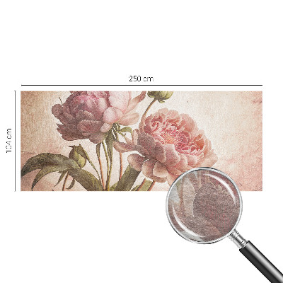 Wall mural for bedroom with a delicate peony motif