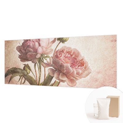 Wall mural for bedroom with a delicate peony motif
