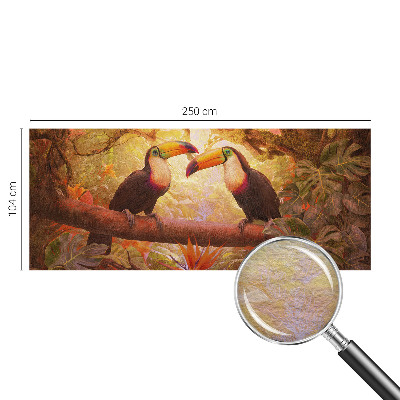 Bedroom wall mural wallpaper with a colorful toucan design