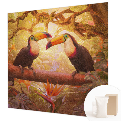 Bedroom wall mural wallpaper Colorful toucans