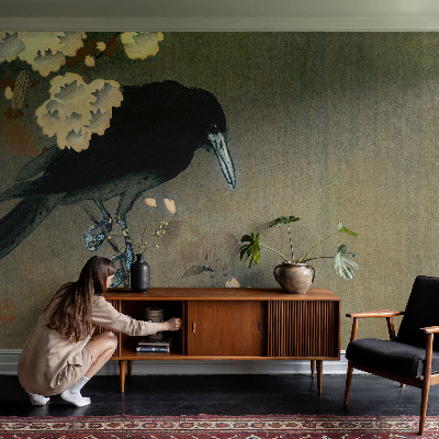 Large wallpaper mural featuring an exotic nature scene