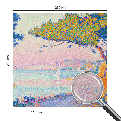 Large wall mural wallpaper with a colorful landscape design