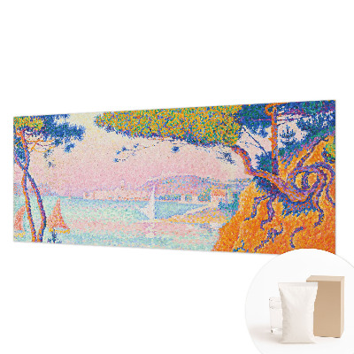 Large wall mural wallpaper with a colorful landscape design