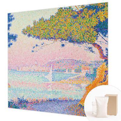 Large wall mural wallpaper with a colorful landscape design