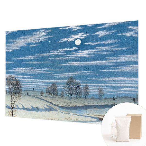 Modern wall mural with a winter landscape design