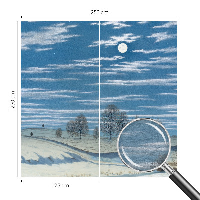 Modern wall mural with a winter landscape design