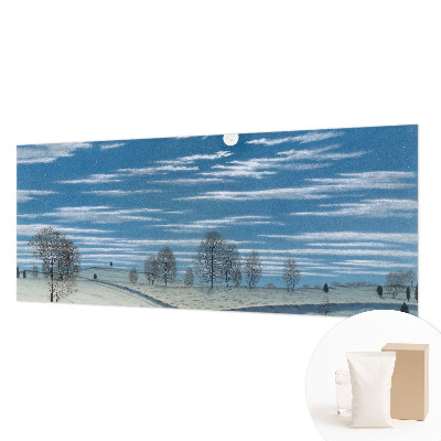 Modern wall mural with a winter landscape design