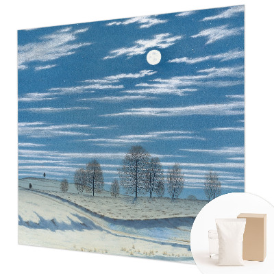 Modern wall mural with a winter landscape design