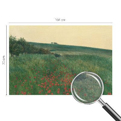 Modern wall mural for bedroom with a poppy fields design