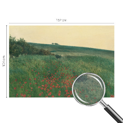 Modern wall mural for bedroom with a poppy fields design