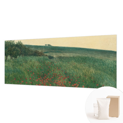 Modern wall mural for bedroom with a poppy fields design