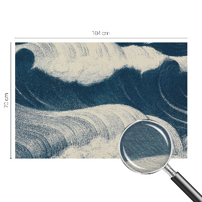 Modern wall mural for living room with a sea waves design