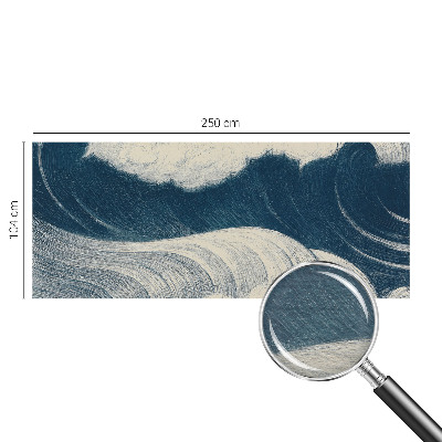 Modern wall mural for living room with a sea waves design