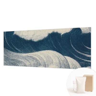 Modern wall mural for living room with a sea waves design