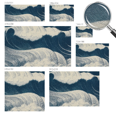 Modern wall mural for living room with a sea waves design
