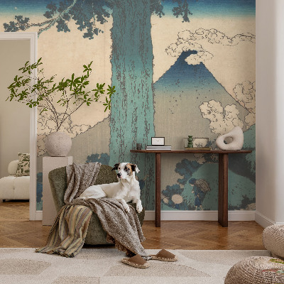 High quality wall mural wallpaper with a mountain panorama
