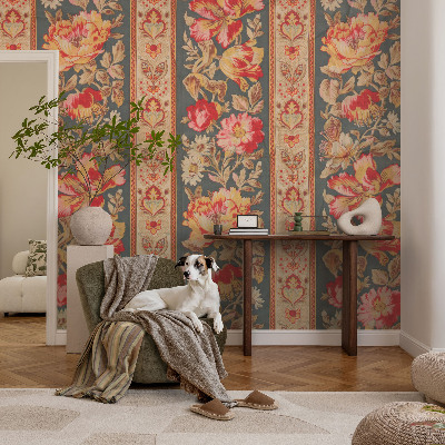 Premium photo wallpaper with colorful floral design