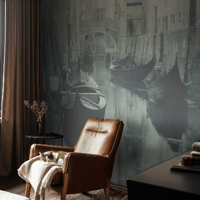 Wallpaper mural with an old canal scene