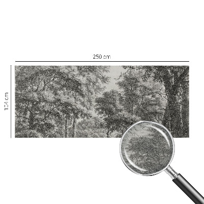 Non-woven wall mural with a forest scenery design