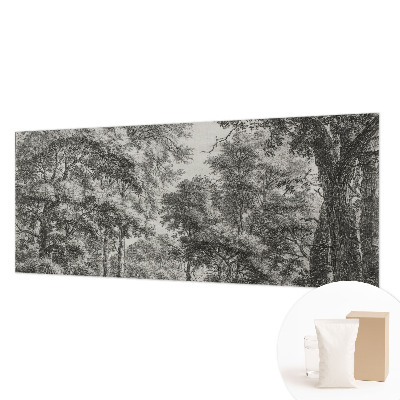 Non-woven wall mural with a forest scenery design