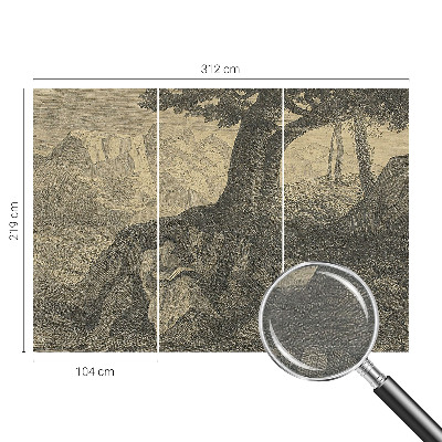 Decorative wall mural for living room Reading character