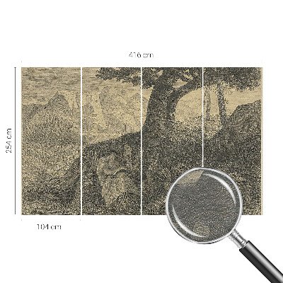 Decorative wall mural for living room Reading character