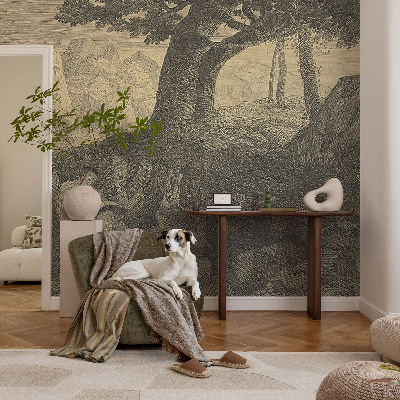 Decorative wall mural for living room Reading character